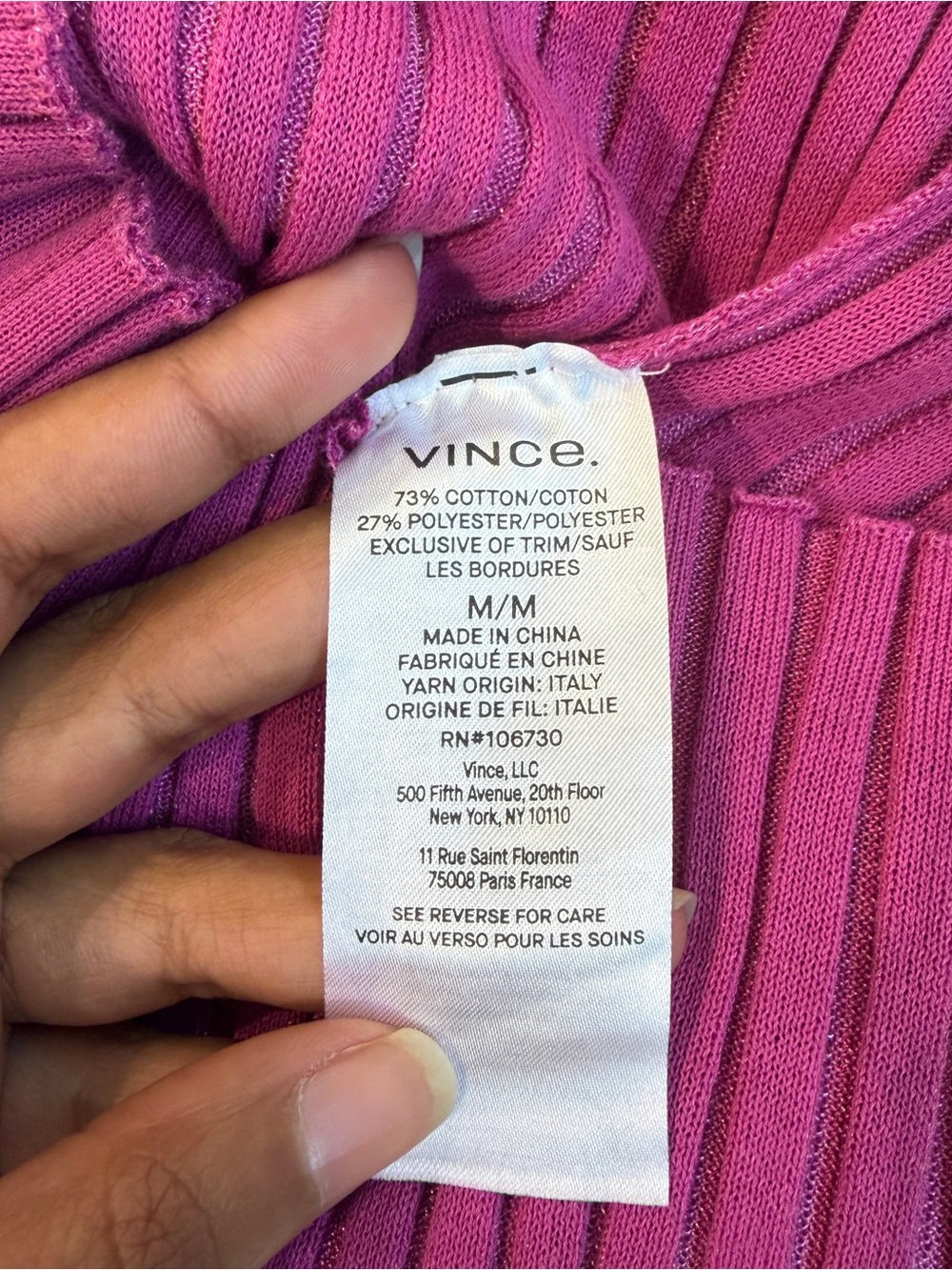 Vince Ribbed V-Neck Cardigan - Picture 6 of 6